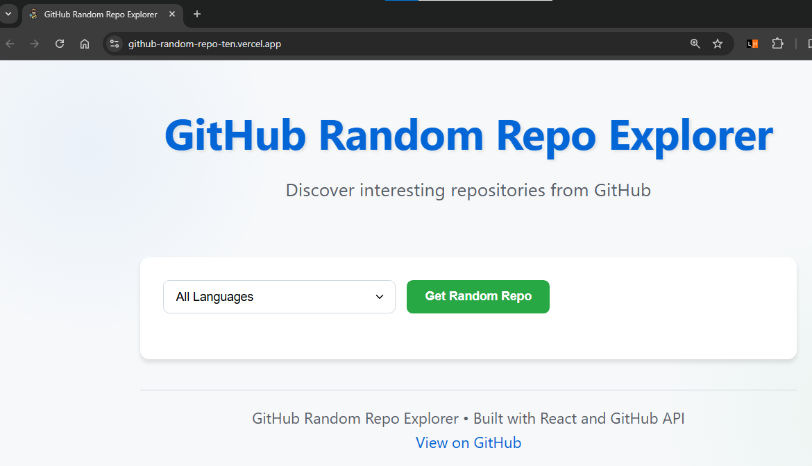RepoFinder Project Screenshot